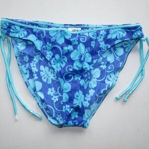 Pool Party Turquoise Blue Metallic Bikini Bottoms - L - NEW